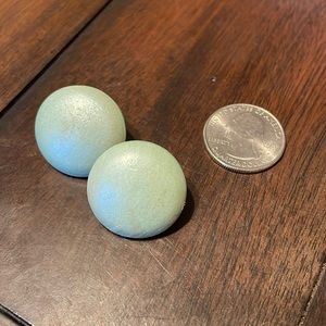 Vintage Wood Mint Earrings